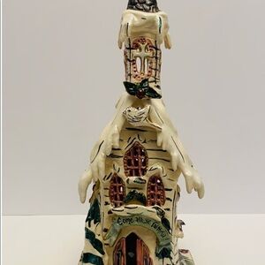 Blue Sky Village Church Heather Goldminc 2002 Christmas Come All Ye Faithful.